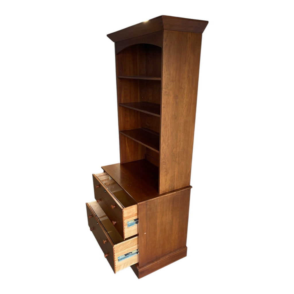 Ethan Allen American Impressions Bookcase Chest – Solid Cherry Storage Tower