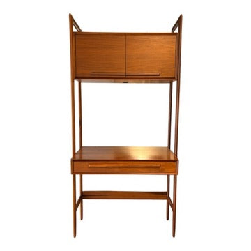 Crate & Barrel Tate Walnut Bookcase Desk with Outlet, 36"
