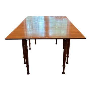 Vintage Cherry Drop Leaf Extension Dining Table with 4 Chairs – 71” x 44”