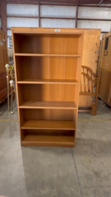 Danish-Style Teak Veneer Tall Bookcase with Adjustable Shelves, 1980s
