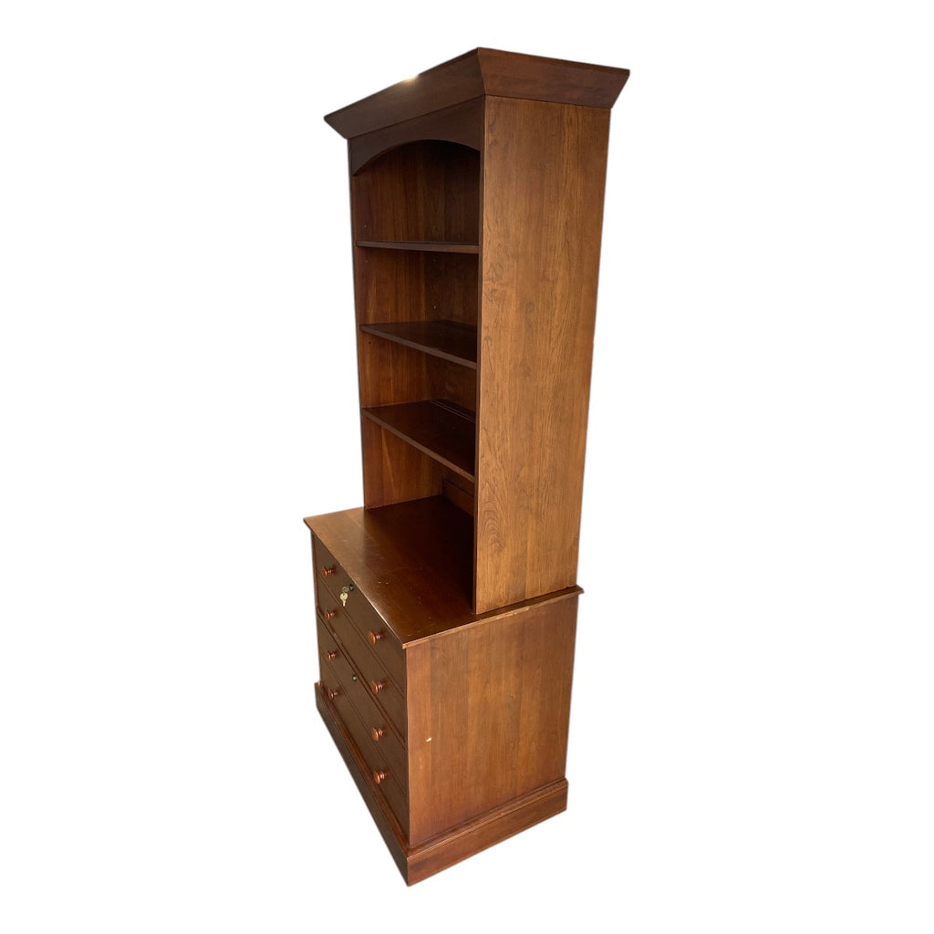 Ethan Allen American Impressions Bookcase Chest – Solid Cherry Storage Tower