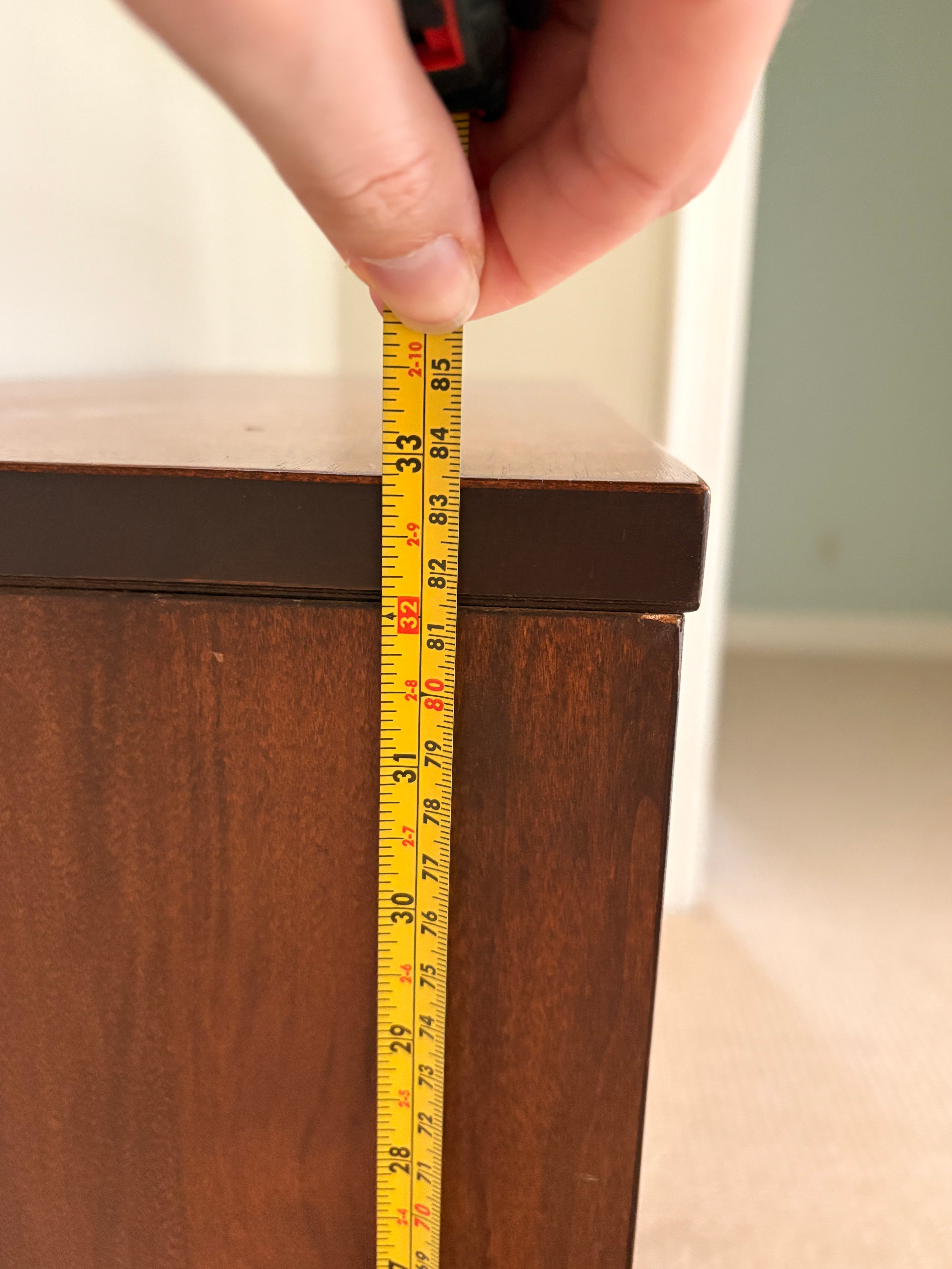 Mid-Century Walnut Veneer Two-Shelf Bookcase with Brass Sabots