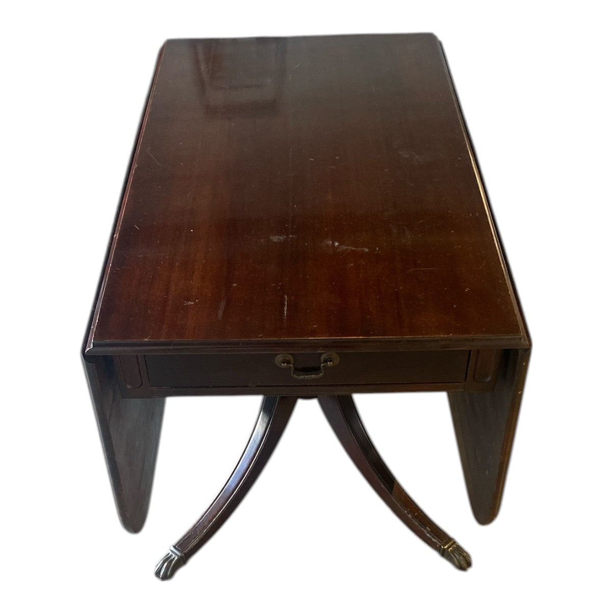 Genuine Mahogany Drop‑Leaf Pedestal Table – Duncan Phyfe Vibes