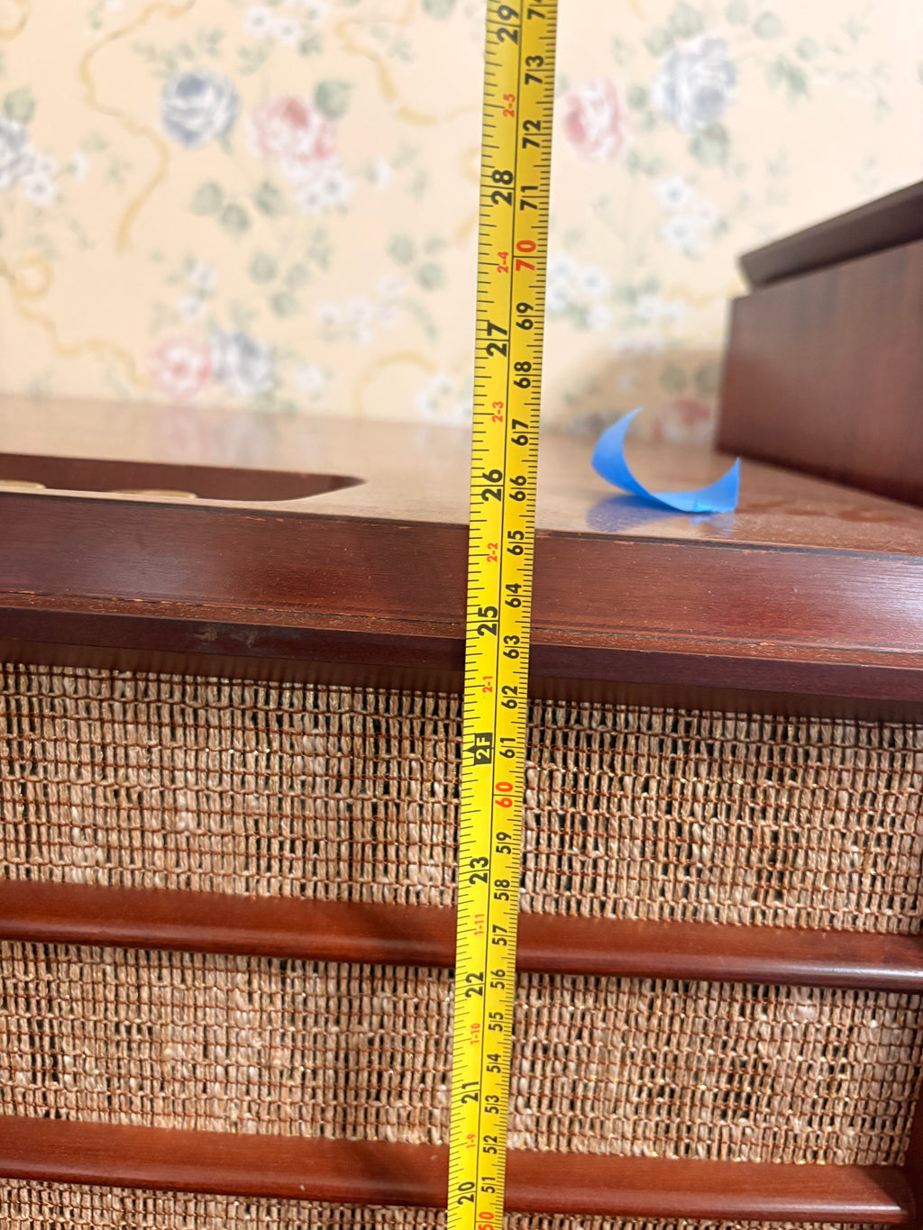 Philco High Fidelity Console Stereo Cabinet Mahogany Veneer Splayed Legs c.1960