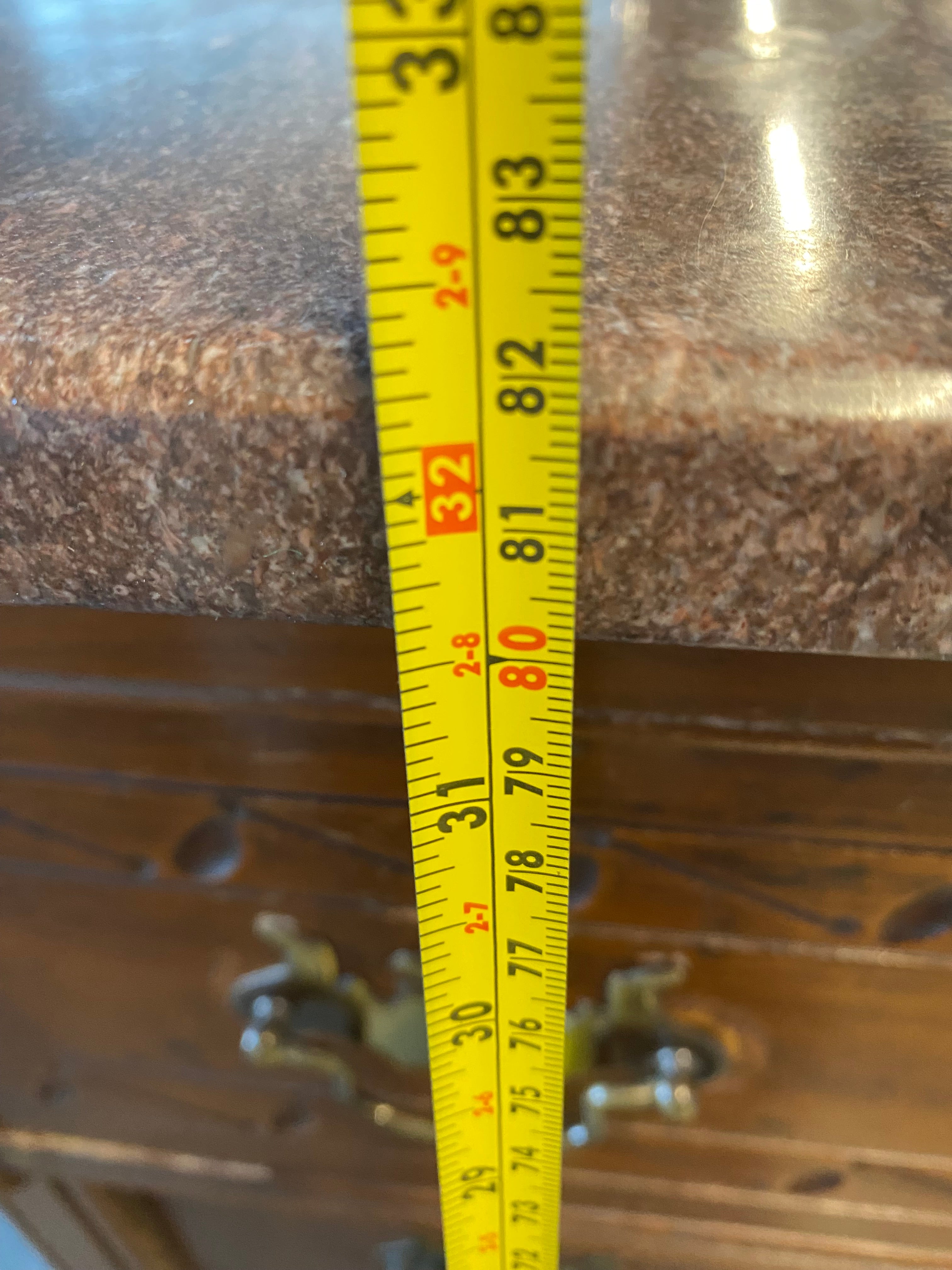Antique Walnut Chest of Drawers — Rose Marble Top
