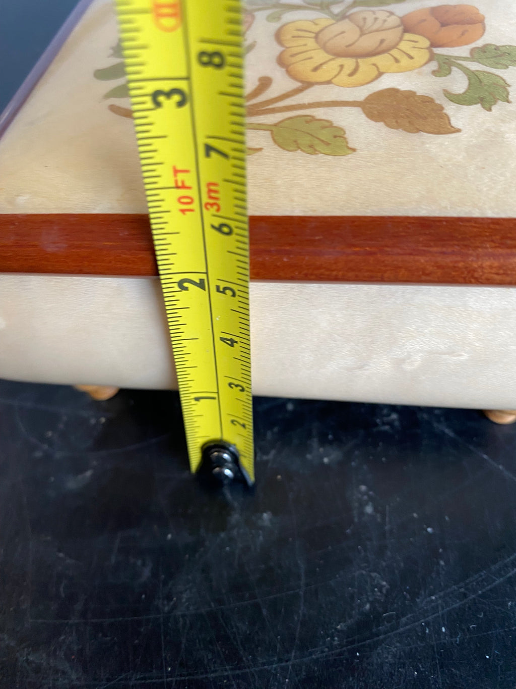 Italian Sorrento Marquetry Music Box — Floral Inlay, Plays 'Torna A Surriento'