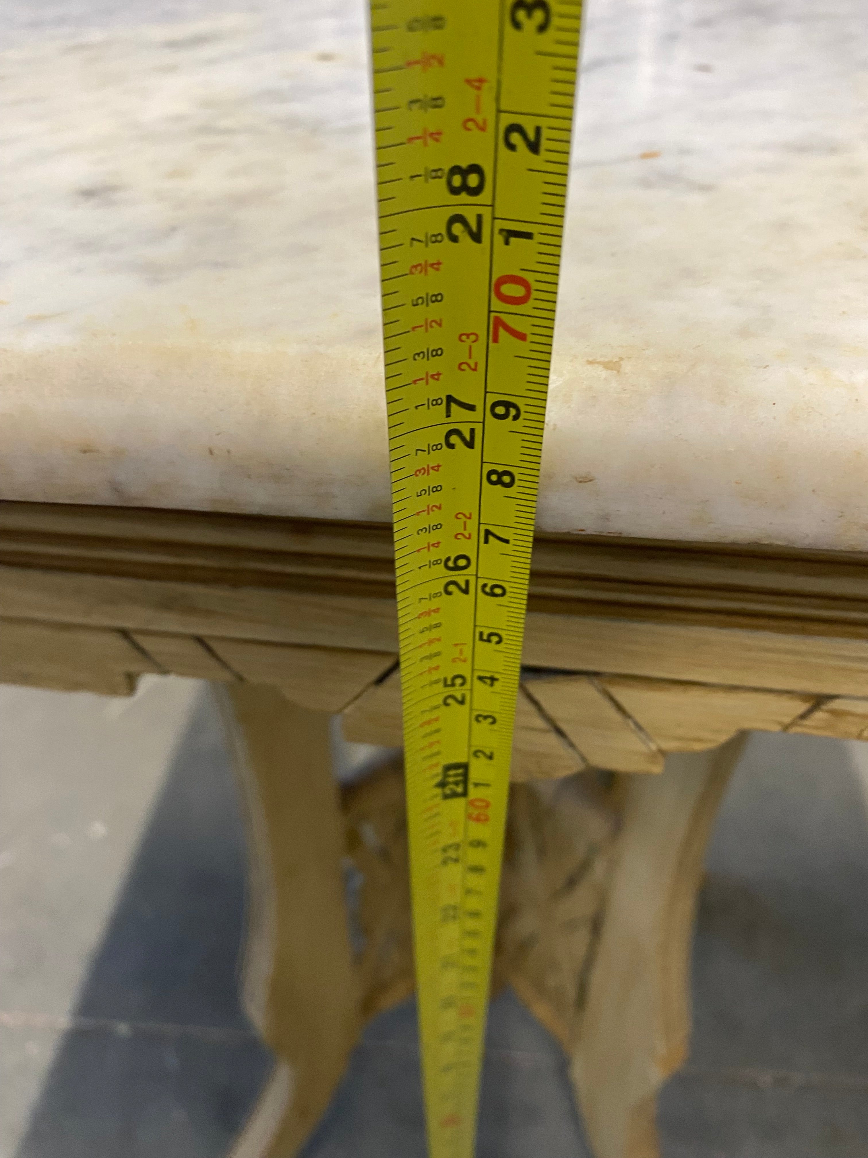 Victorian Eastlake Marble-Top Parlor Table with Carved Walnut Base c.1880