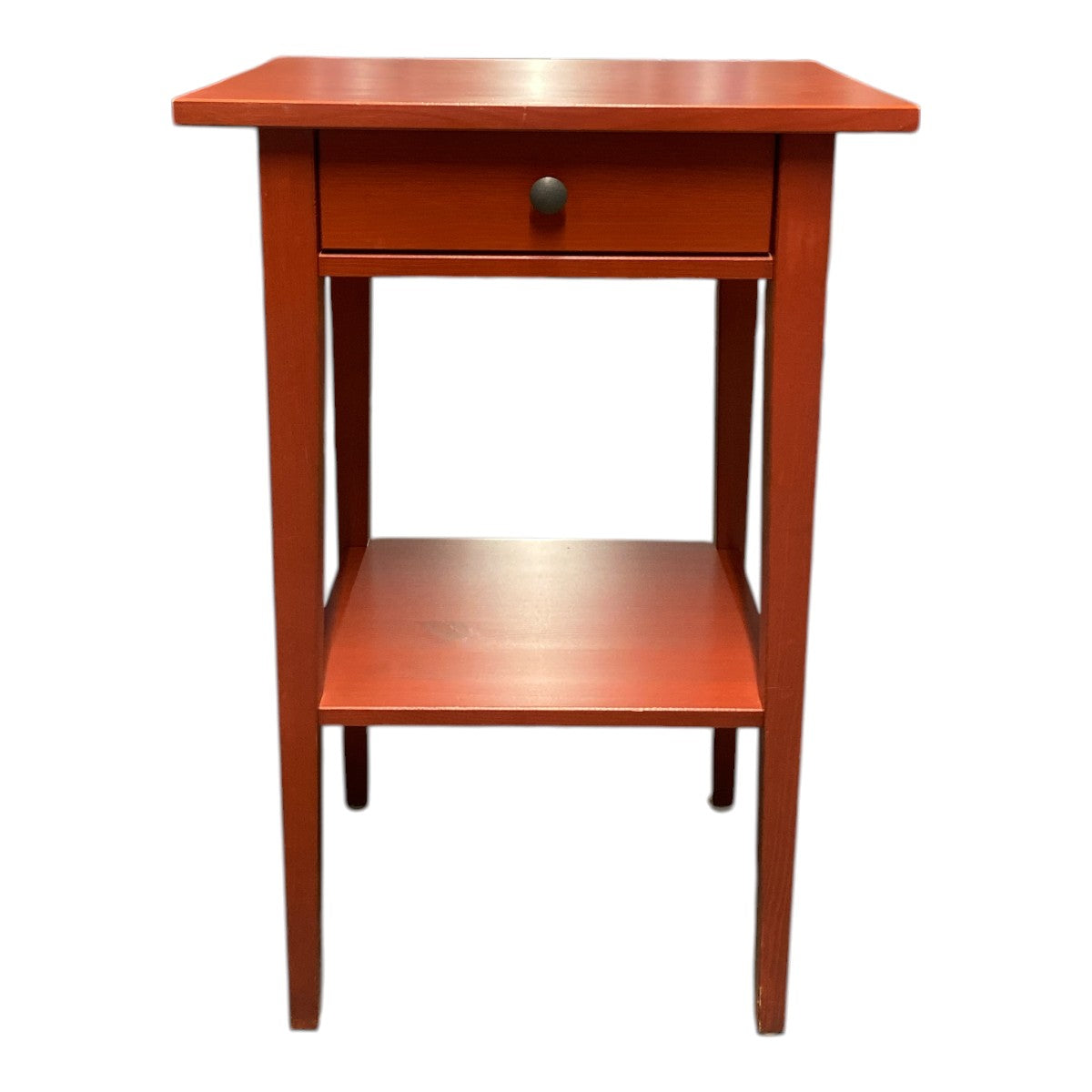 Modern Orange Side Table / Nightstand with Drawer & Shelf
