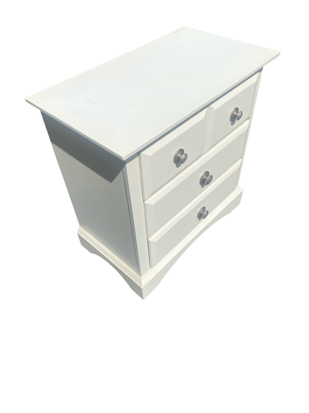 Najarian Furniture White 4-Drawer Dresser — Solid Build, Brushed Nickel Hardware, Clean & Ready