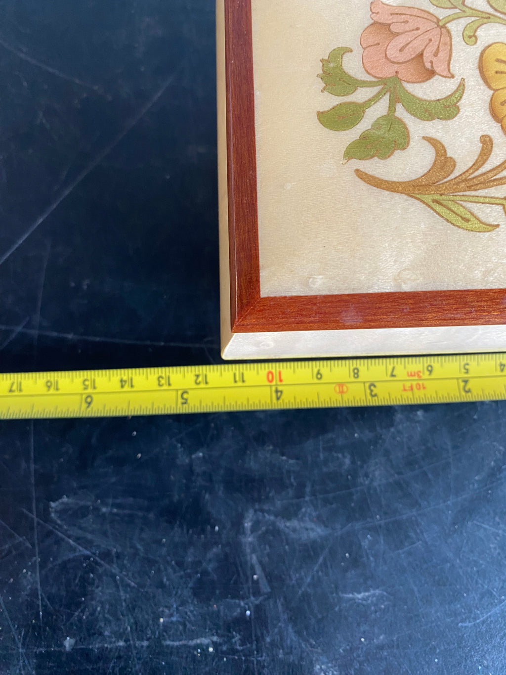 Italian Sorrento Marquetry Music Box — Floral Inlay, Plays 'Torna A Surriento'