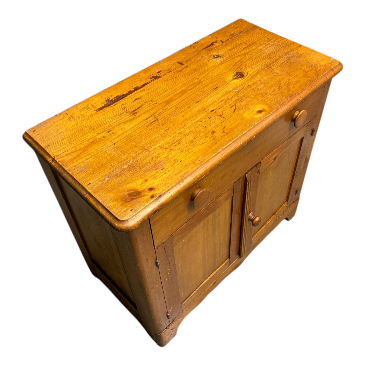 Primitive Solid Pine Jelly Cupboard / Sideboard with Drawer – Warm Honey Finish