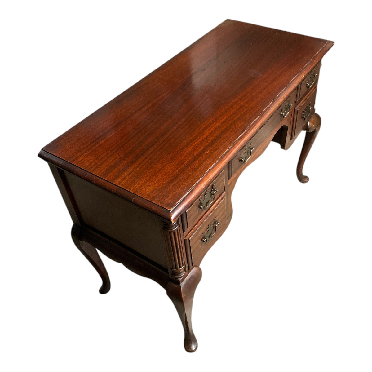 Vintage Mahogany Five-Drawer Kneehole Desk