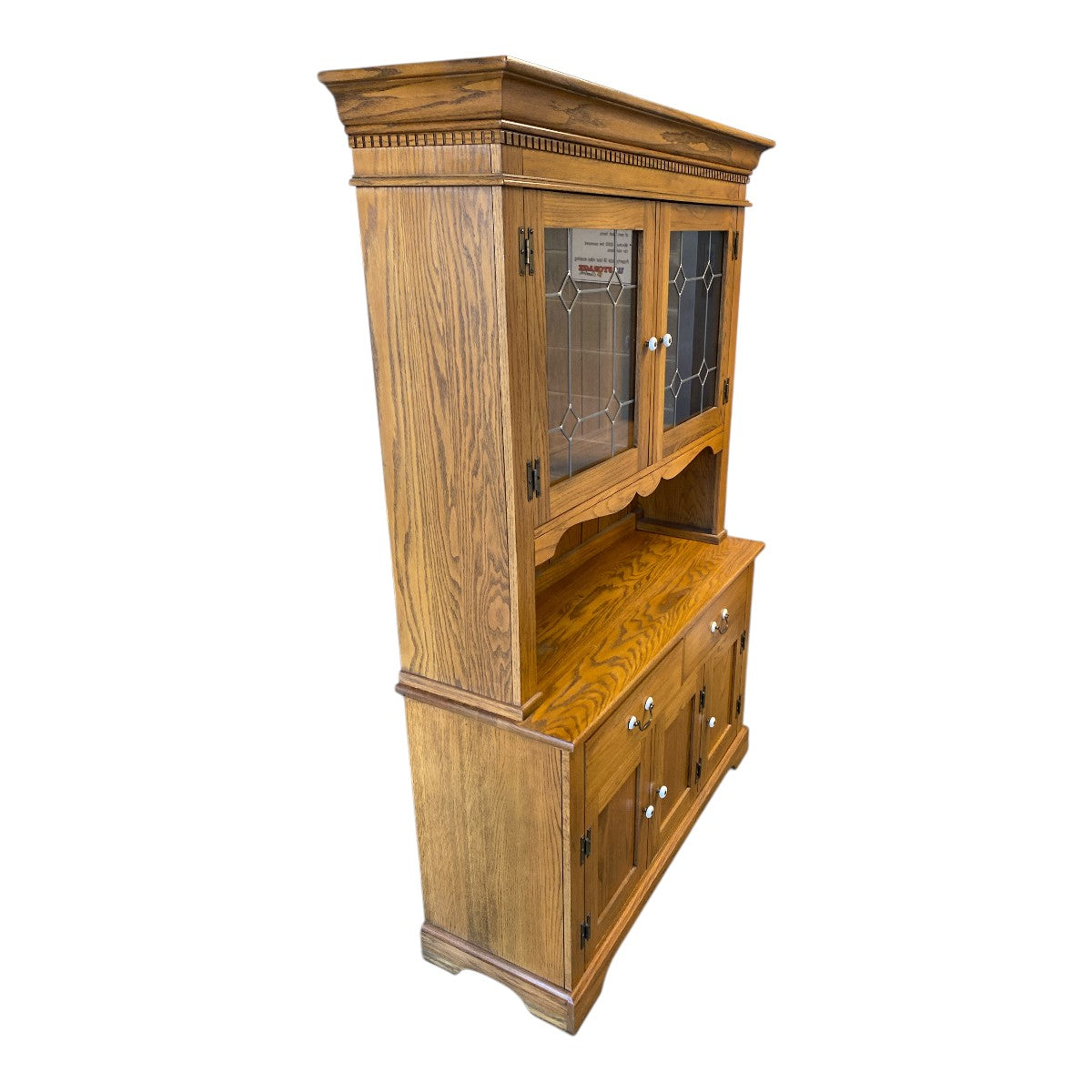 Vintage Rex Furniture Co. Oak China Hutch