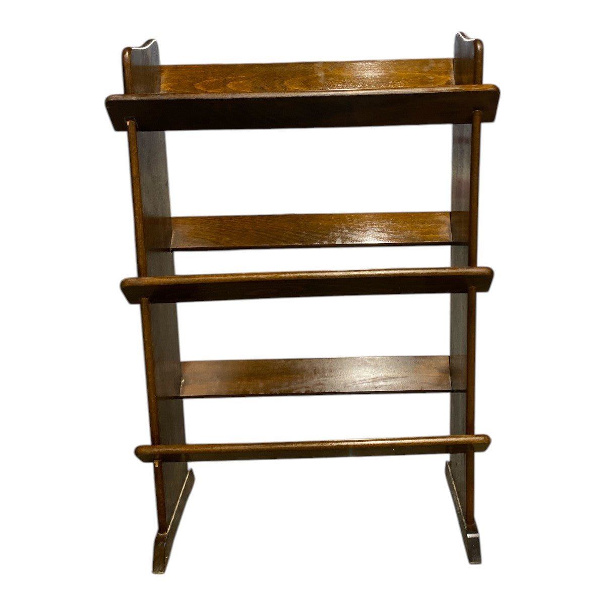 Vintage 3-Tier Solid Wood Blanket / Quilt Rack — Walnut & Maple Two-Tone