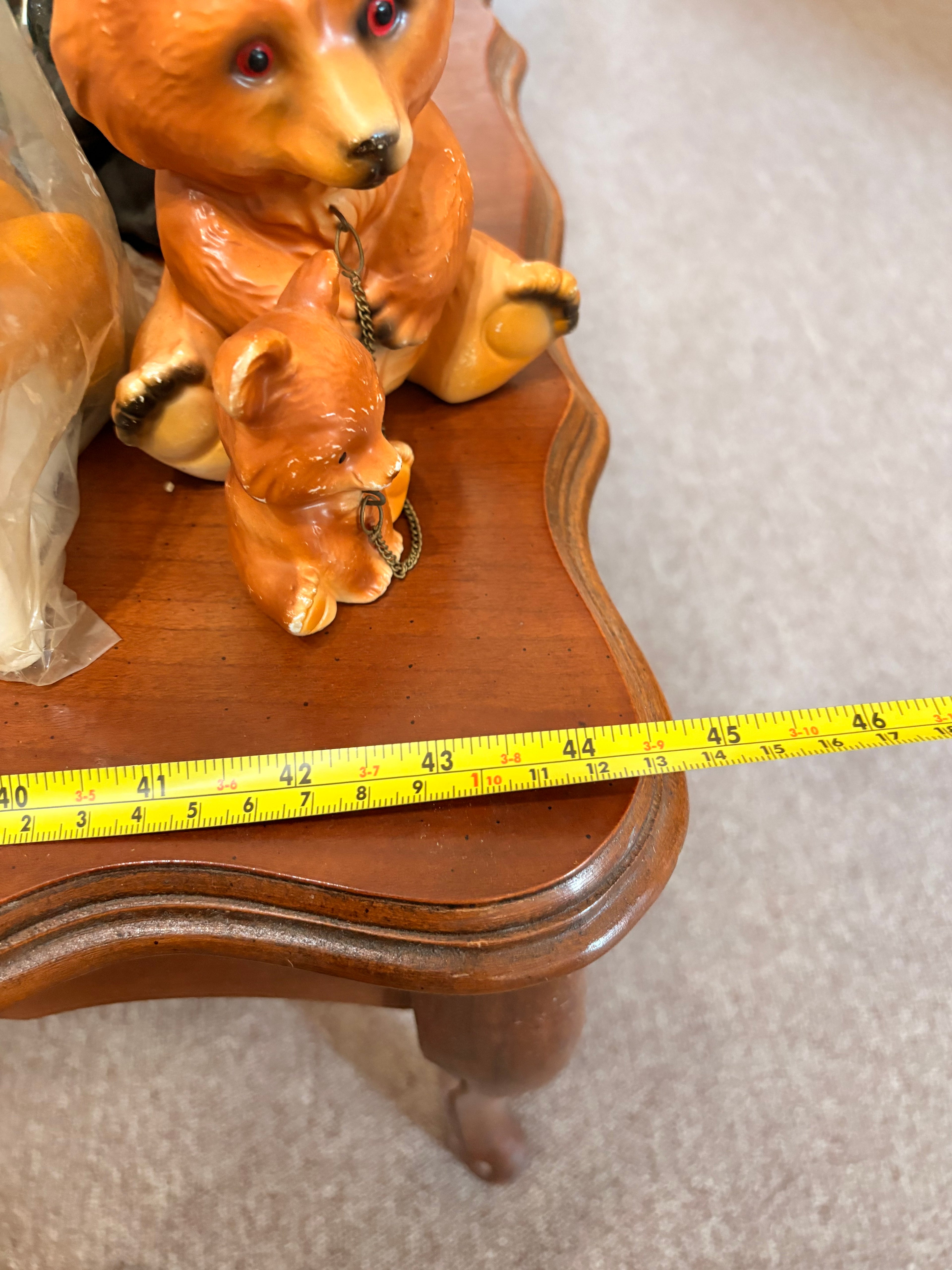 French Provincial Cherry Coffee Table with Carved Apron & Cabriole Legs