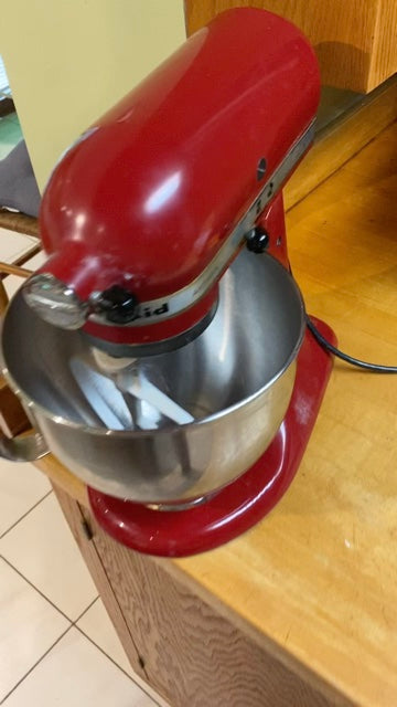 KitchenAid Artisan 5-Quart Stand Mixer in Empire Red with Bowl & Paddle