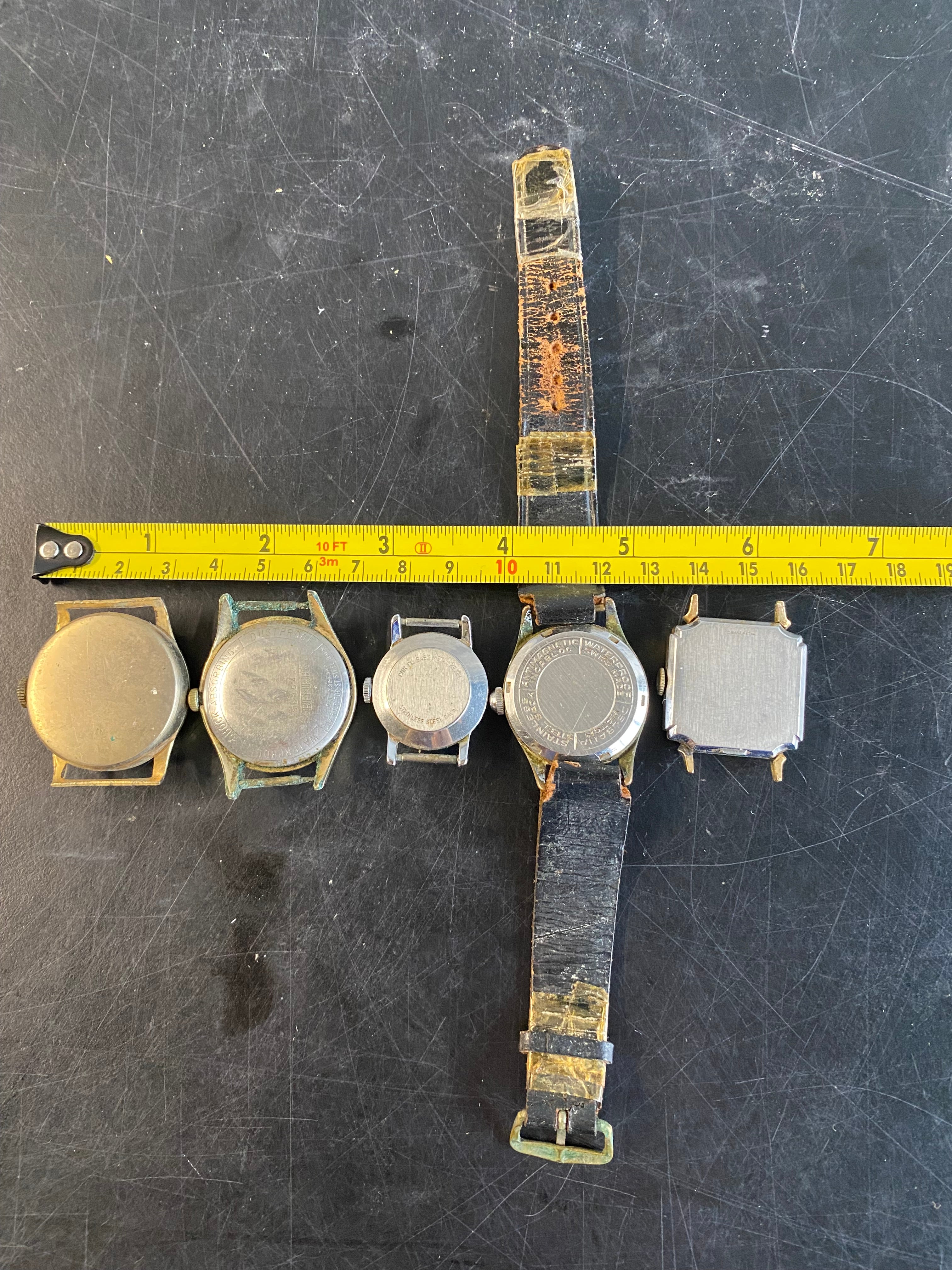 Lot of 5 Vintage Mechanical Watches: Benrus, Snow White, Delaware + 2 Others