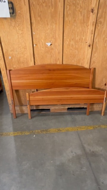 Solid Cherry Queen Bed Frame, Shaker-Inspired Arched Headboard & Footboard