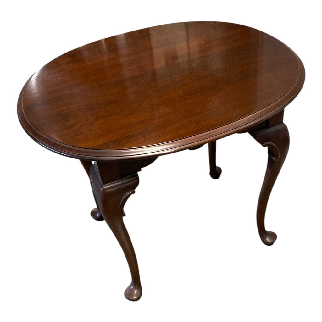 Vintage Queen Anne–Style Oval Side Table