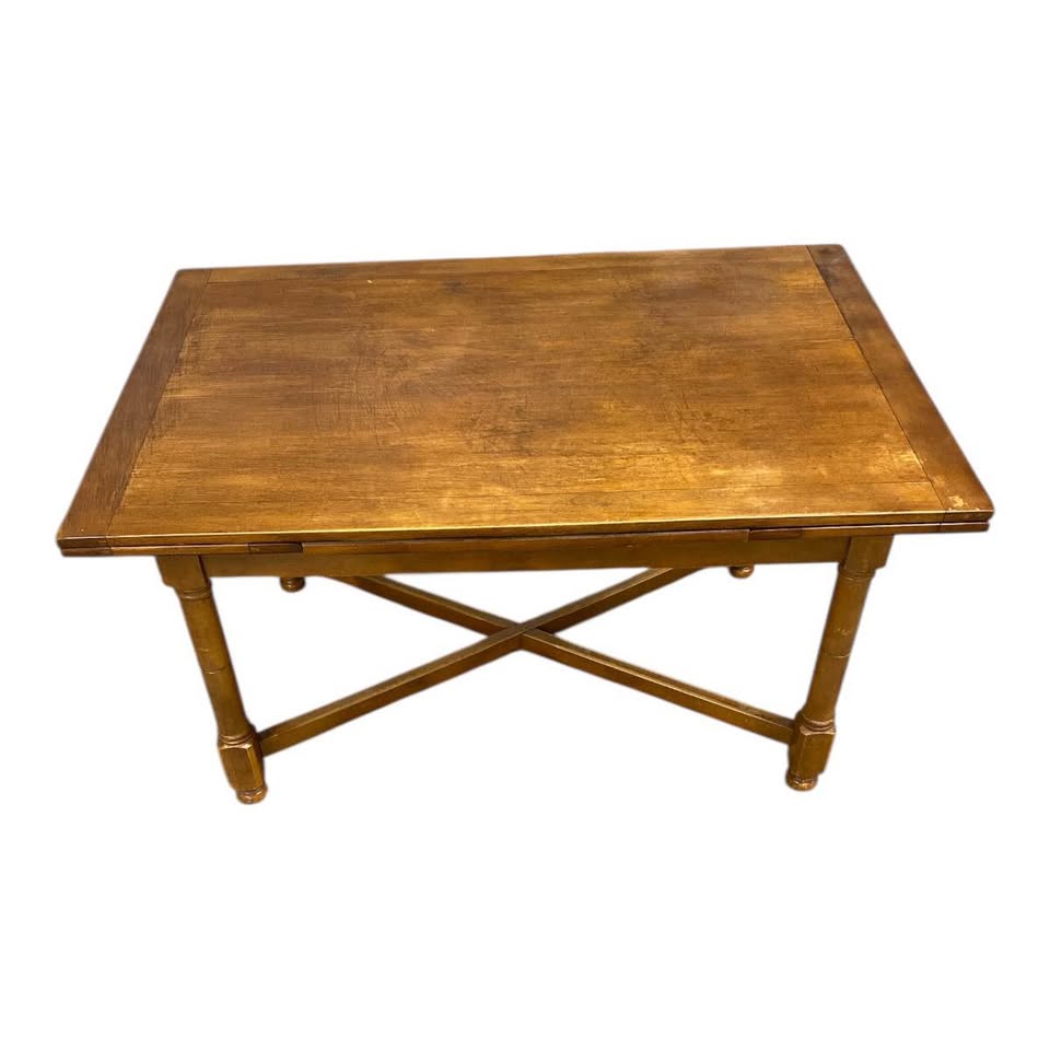 Solid Wood Drop-Leaf Dining Table – Seats 4–8