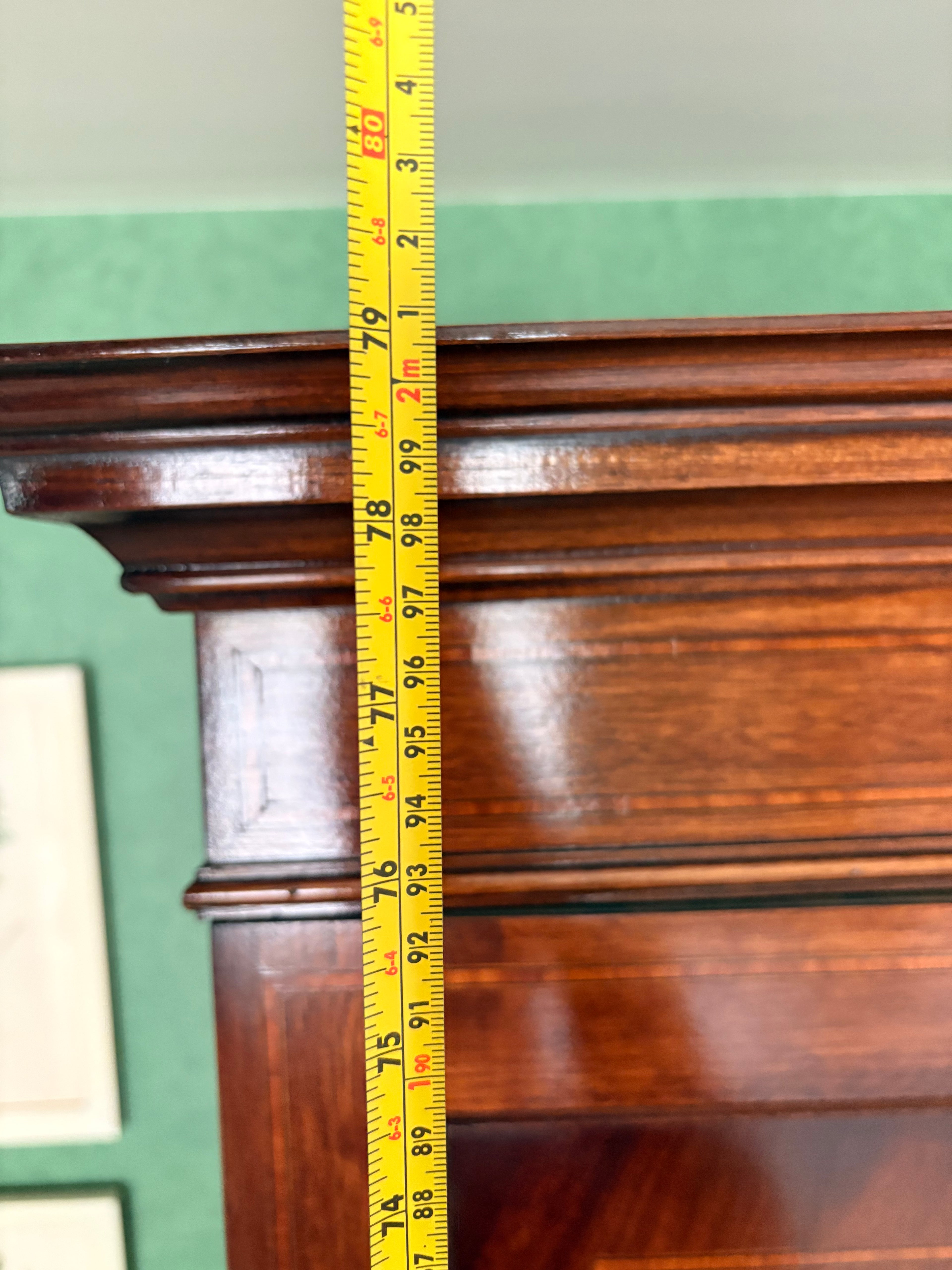 Georgian-Style Flame Mahogany Linen Press with Satinwood Banding & Bracket Feet