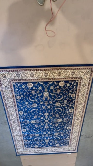 Alpine Trading Vision Area Rug Navy Swirls Persian-Style 5'3" x 7'7"