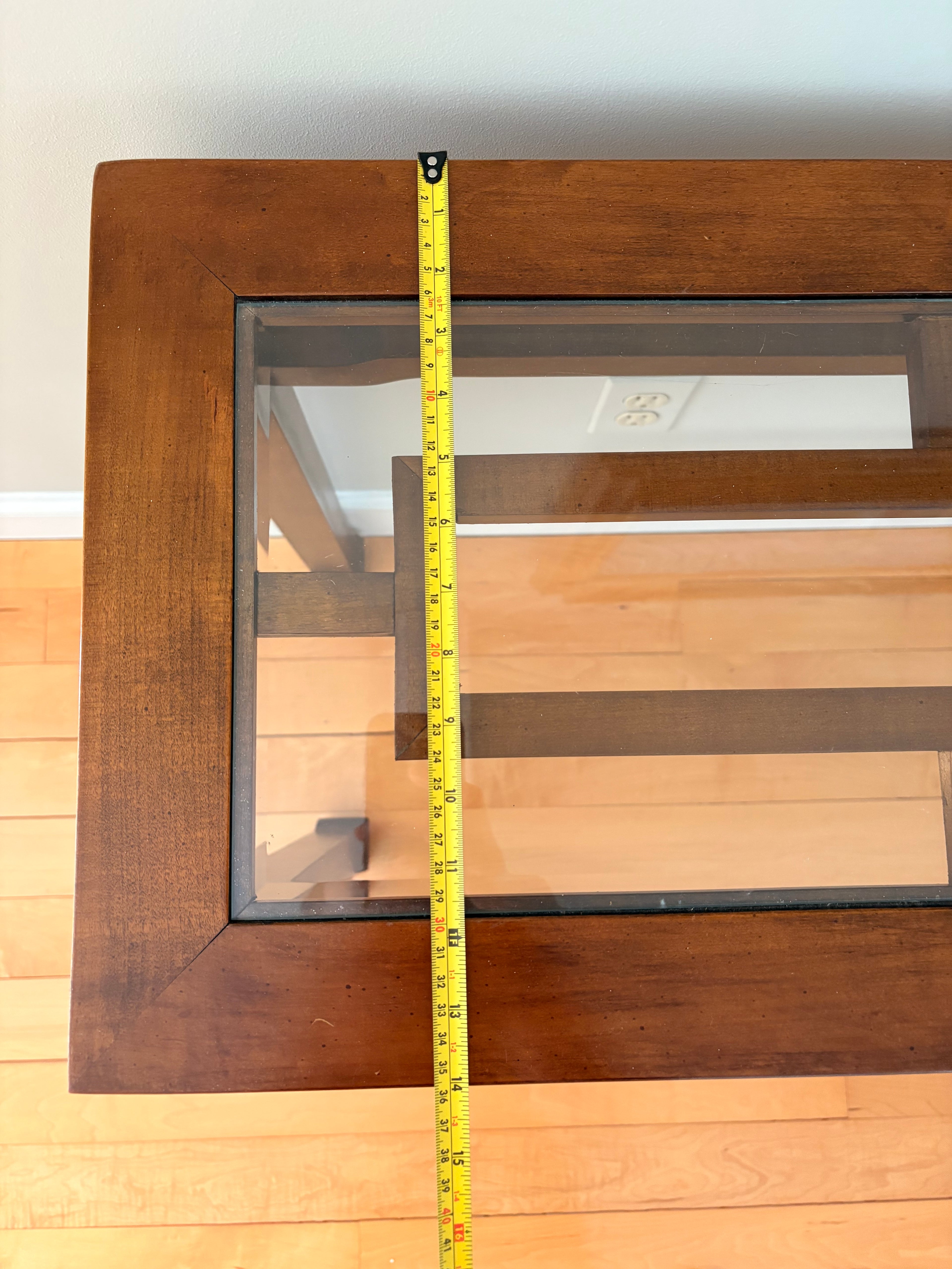 Ming-Style Console Table with Fretwork Glass Inserts - Solid Cherry
