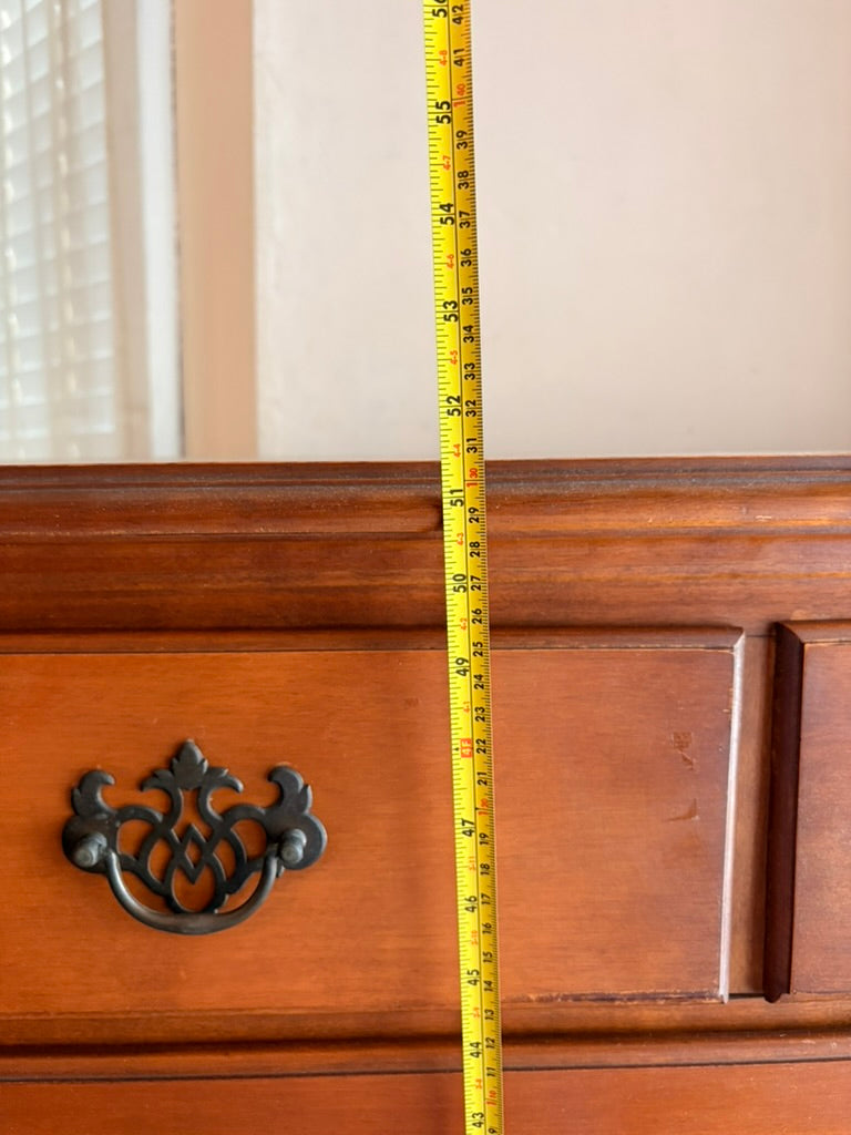 Mid-Century Chippendale-Style Cherry Chest-on-Chest Highboy Dresser