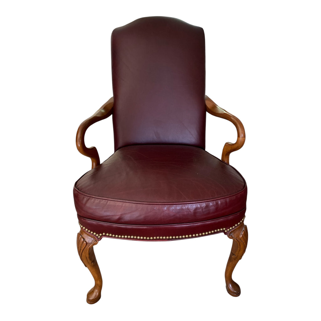 Bradenton-Young Leather Arm Chair – Cherry Legs
