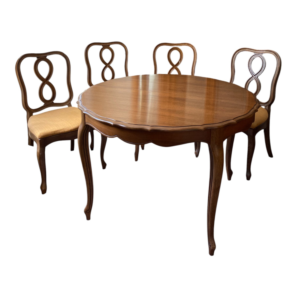 Thomasville 1968 French Provincial Dining Set – Round Table + 4 Chairs