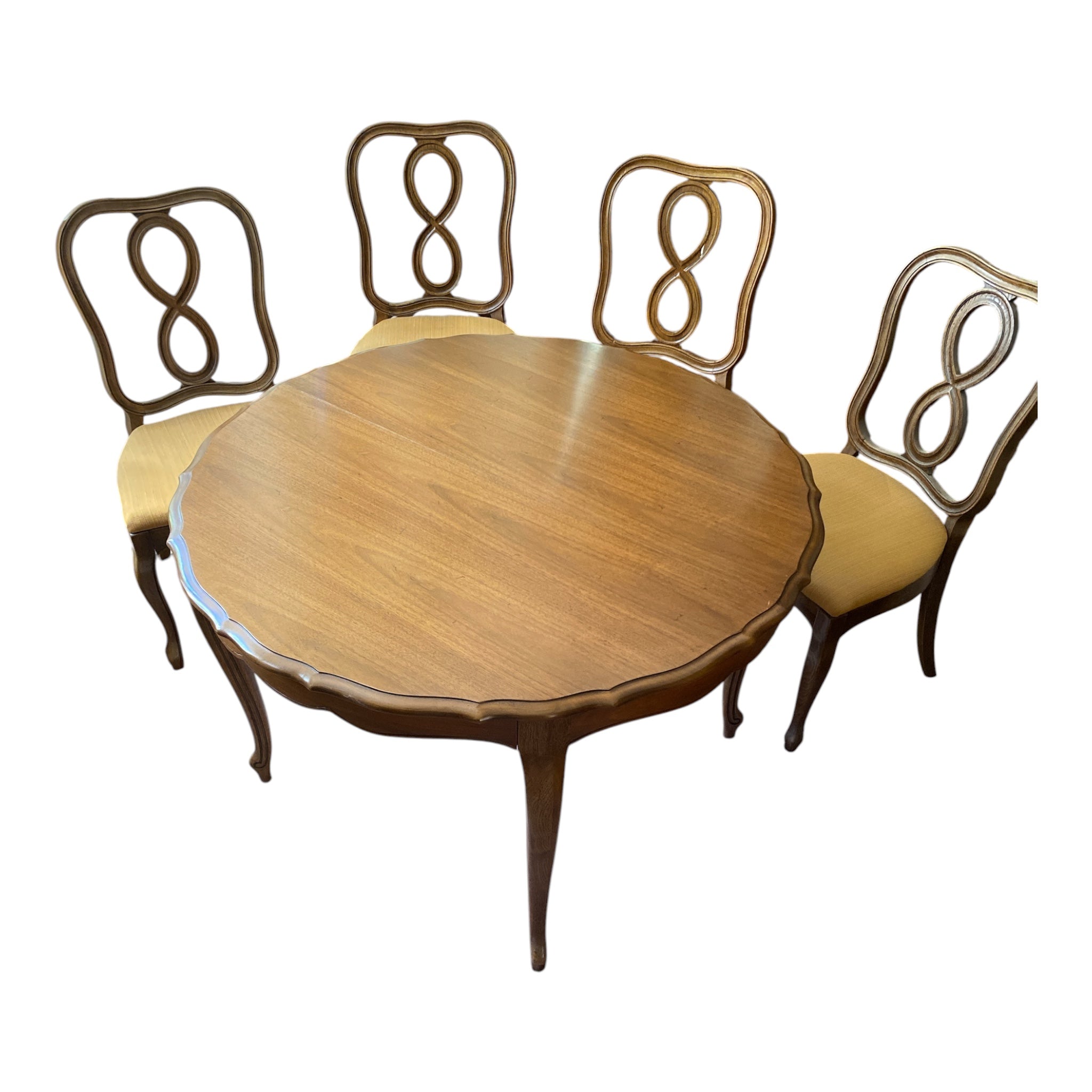 Thomasville 1968 French Provincial Dining Set – Round Table + 4 Chairs