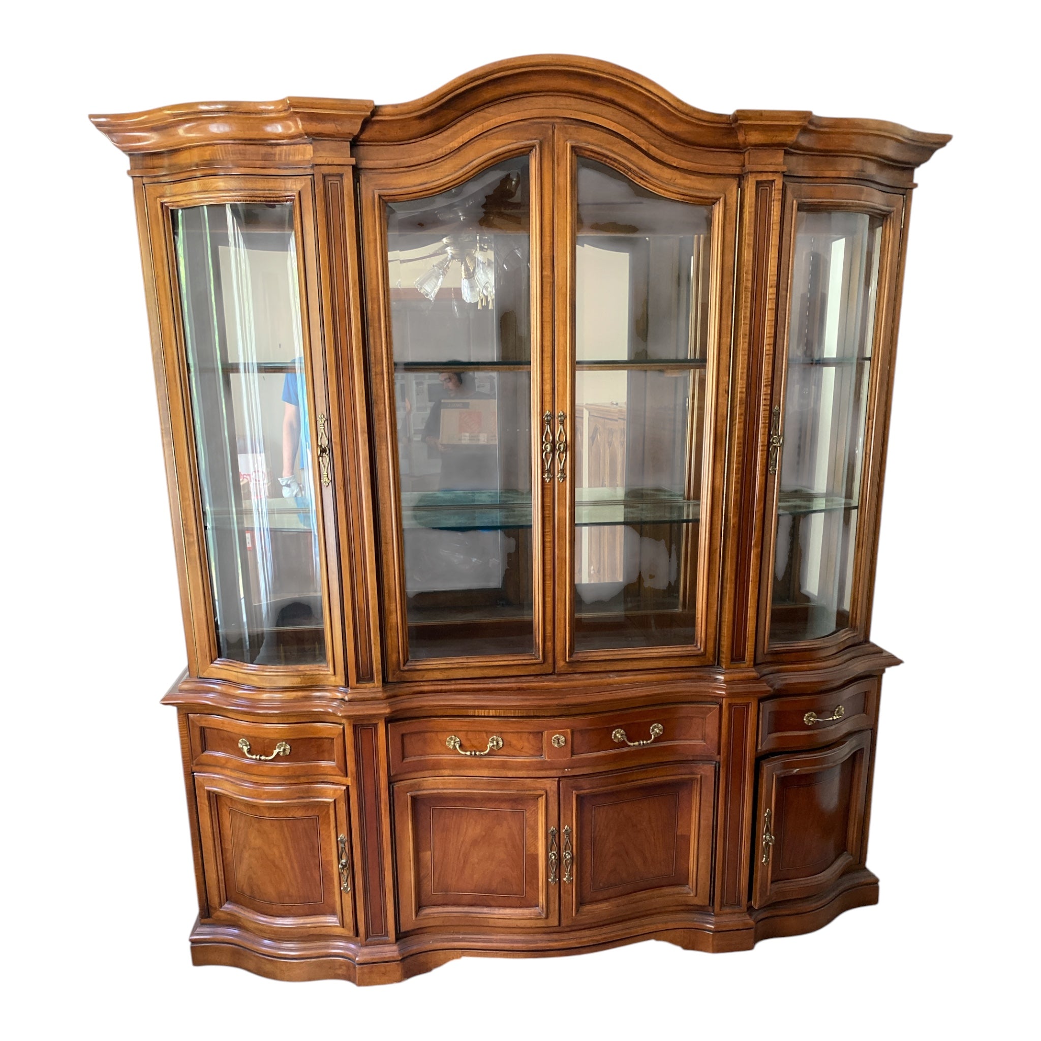 Unique of Winston-Salem Solid Wood Lighted China Hutch