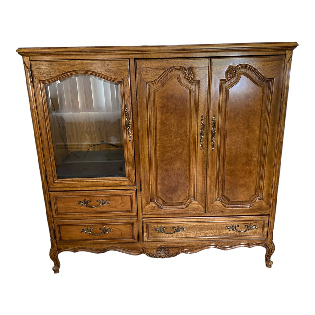 Vintage Riverside Electric Media Cabinet – Lighted Glass & Storage