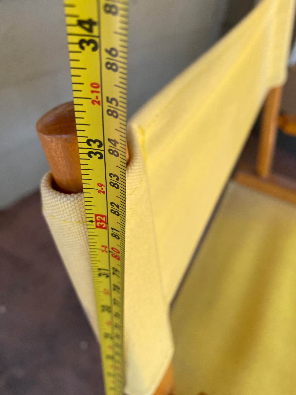 Pair Vintage Director's Chairs, Solid Beech Frames, Yellow Canvas, 1970s