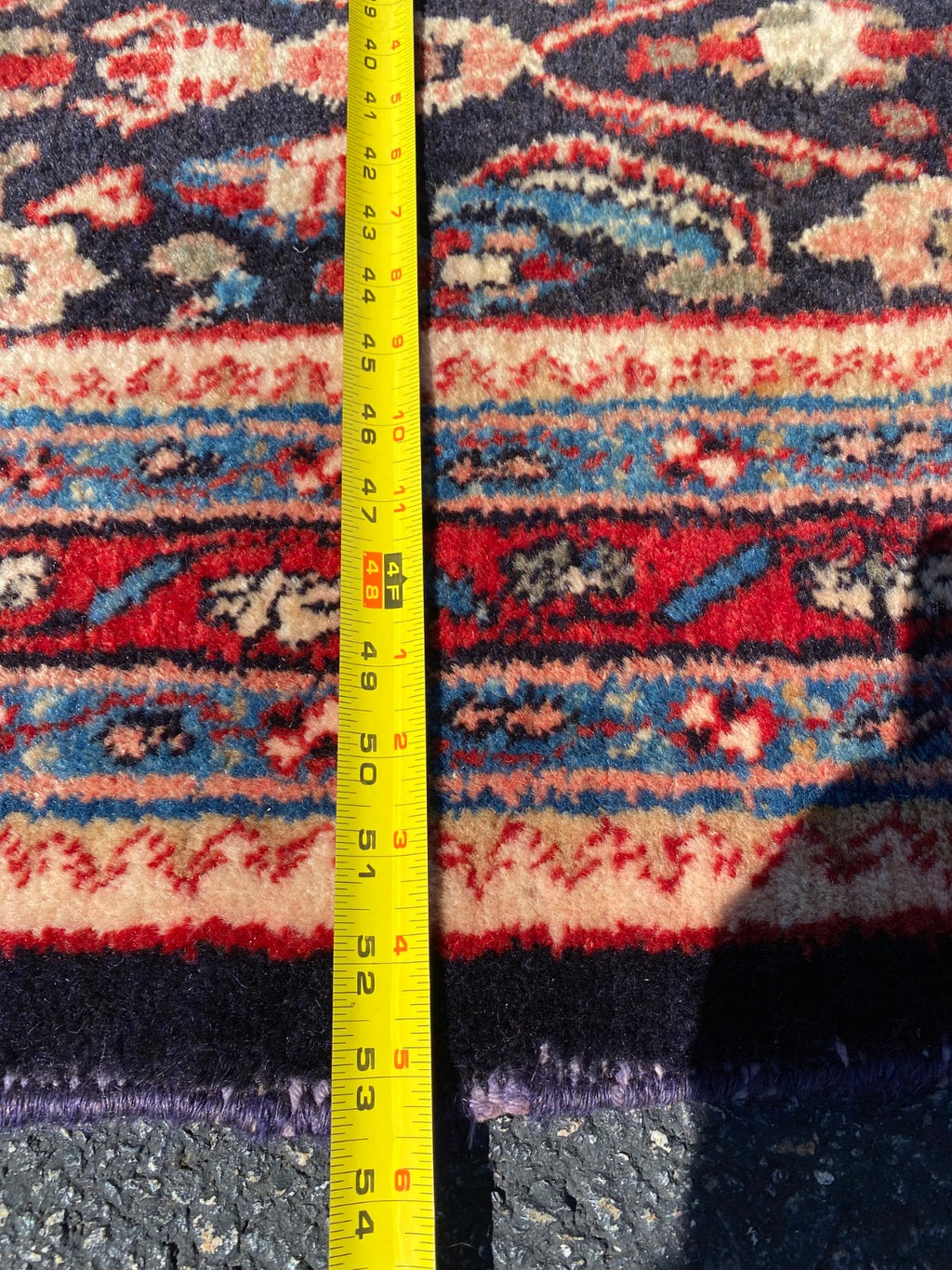 Antique Persian Malayer Runner Hand-Knotted Wool Navy Field Diamond Lattice