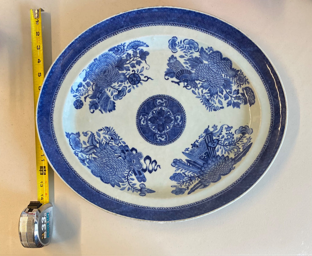 Chinese Export Fitzhugh Pattern Blue & White Porcelain Oval Platter, 18th/19th C