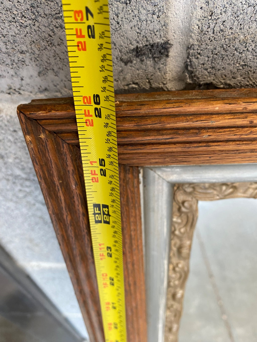 Victorian Oak & Gilt Gesso Wall Mirror with Rope Twist Detail c.1890