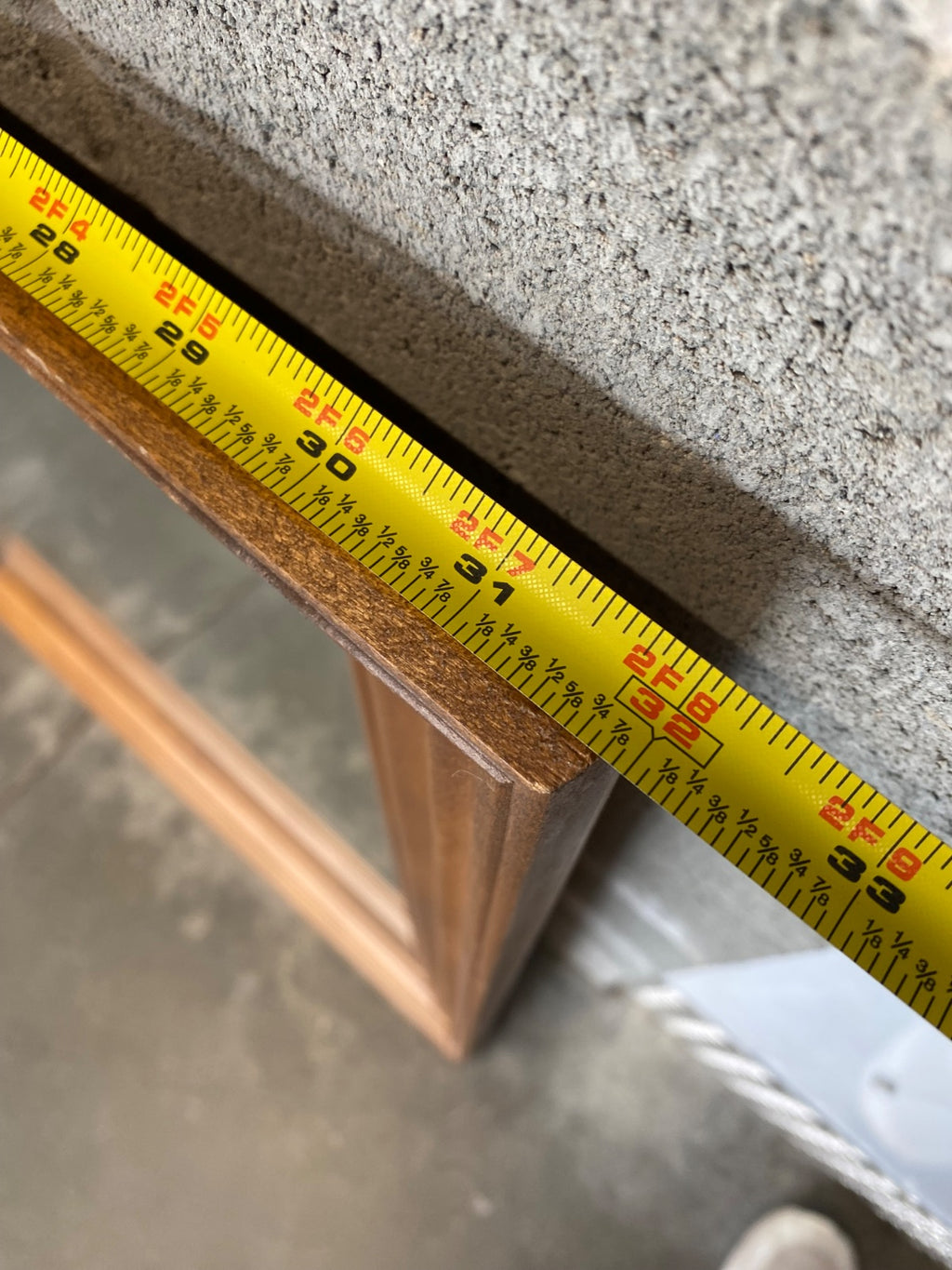 Traditional Solid Wood Beveled Wall Mirror in Warm Honey Finish, 32"x39"