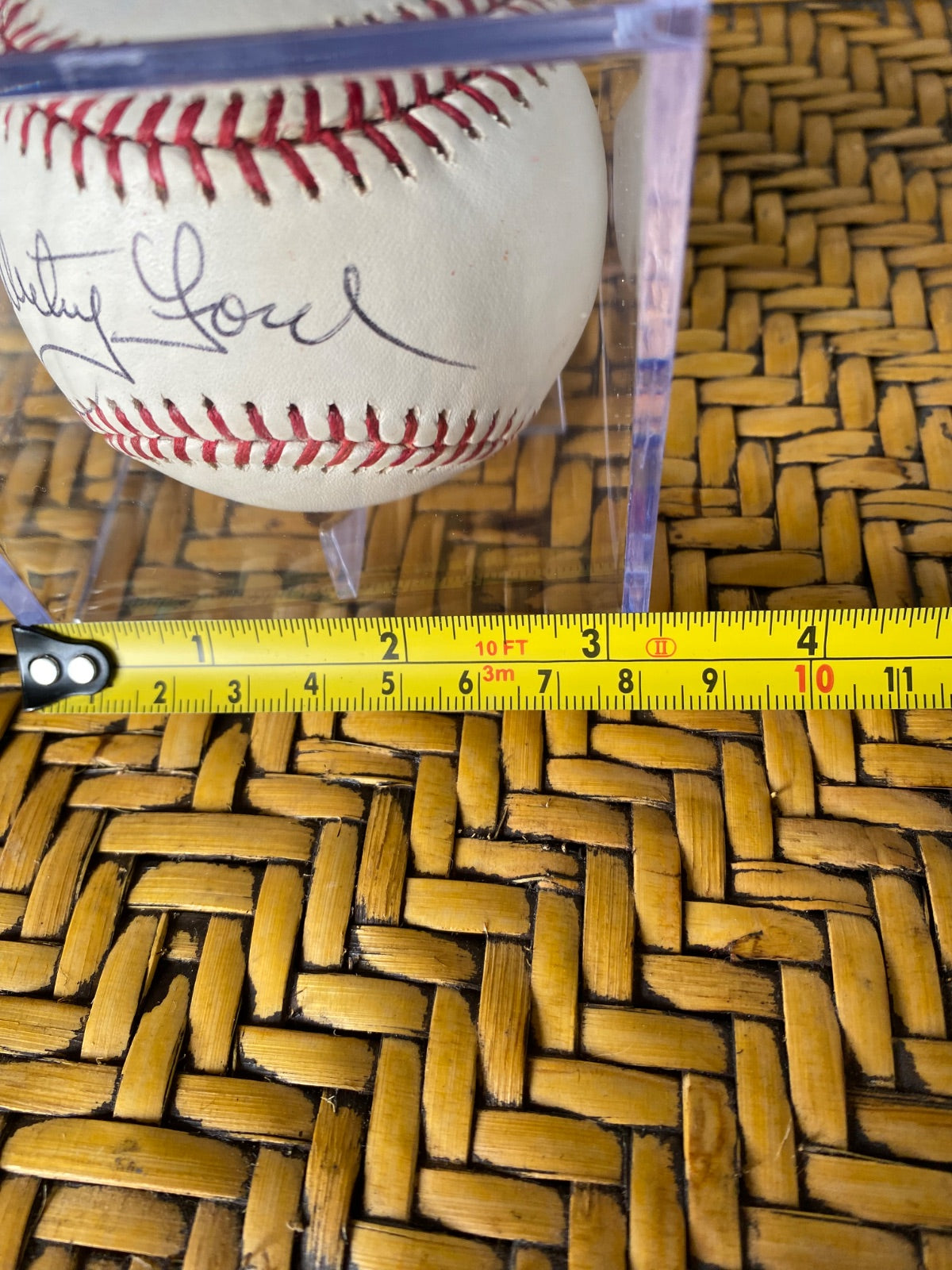 Whitey Ford Signed Rawlings Baseball in Display Cube - Yankees Hall of Famer