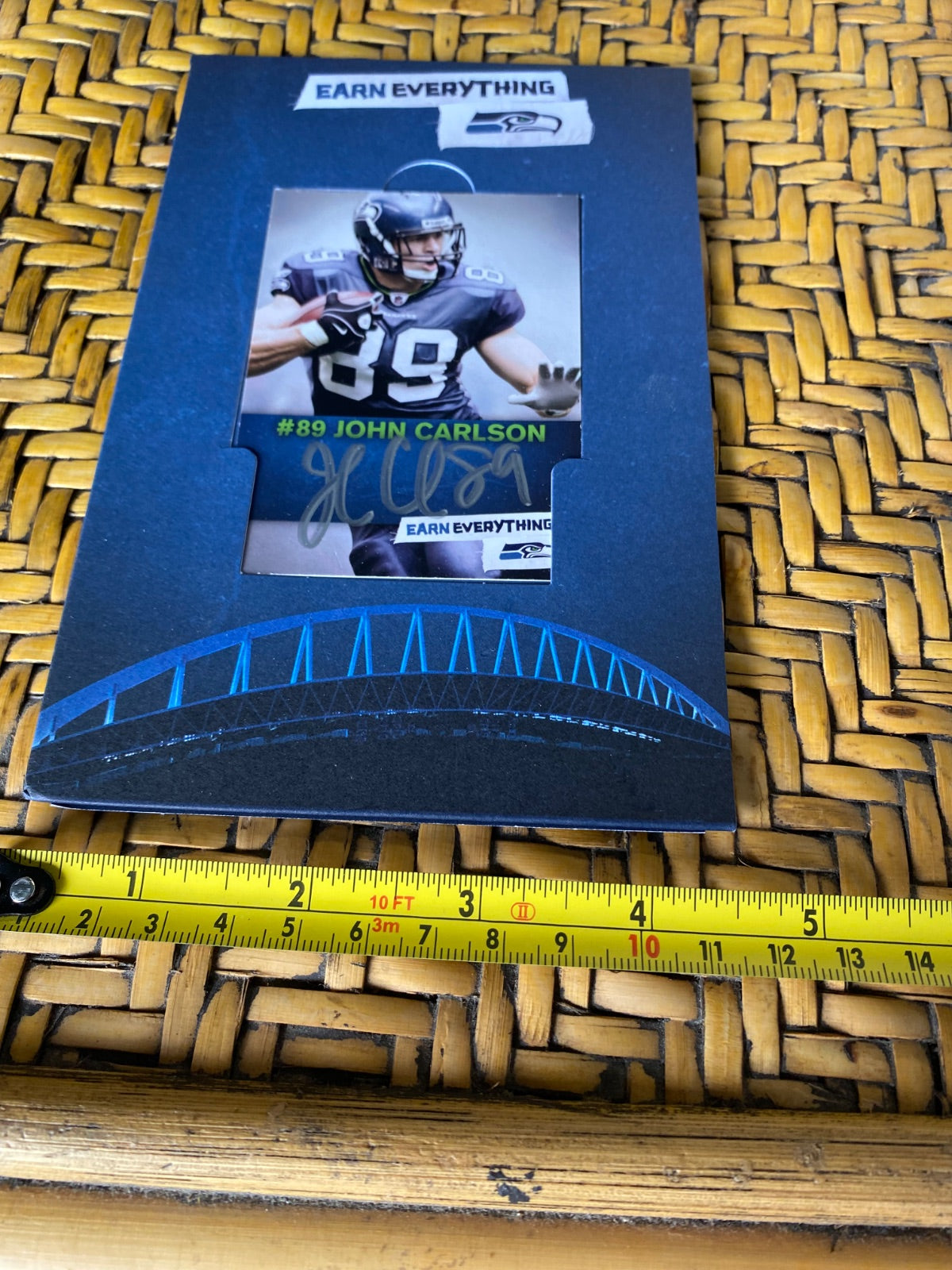 Seattle Seahawks John Carlson #89 Signed Photo Card - Earn Everything Series