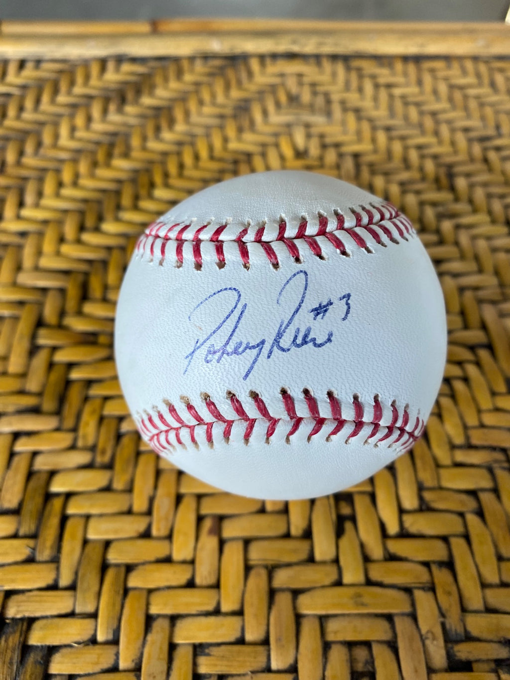 Signed Baseball #3 Blue Ink Autograph on Official League Ball