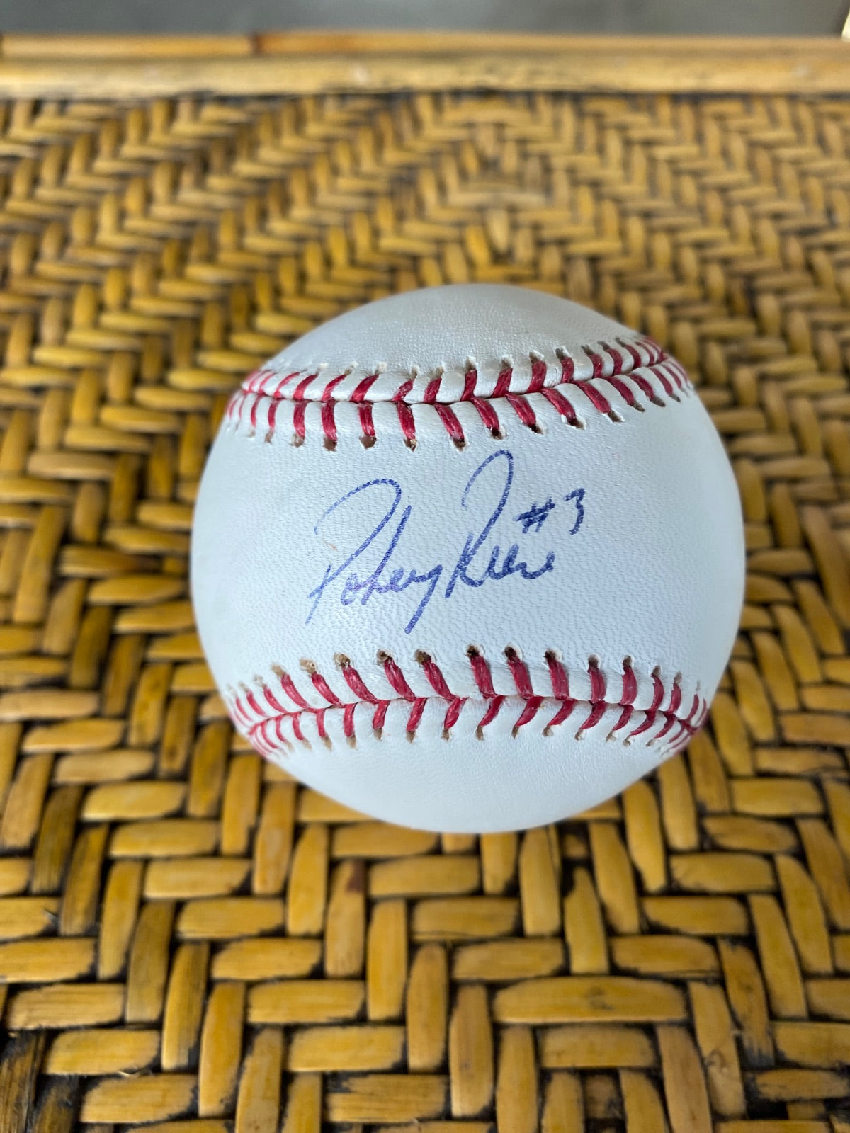 Signed Baseball #3 Blue Ink Autograph on Official League Ball