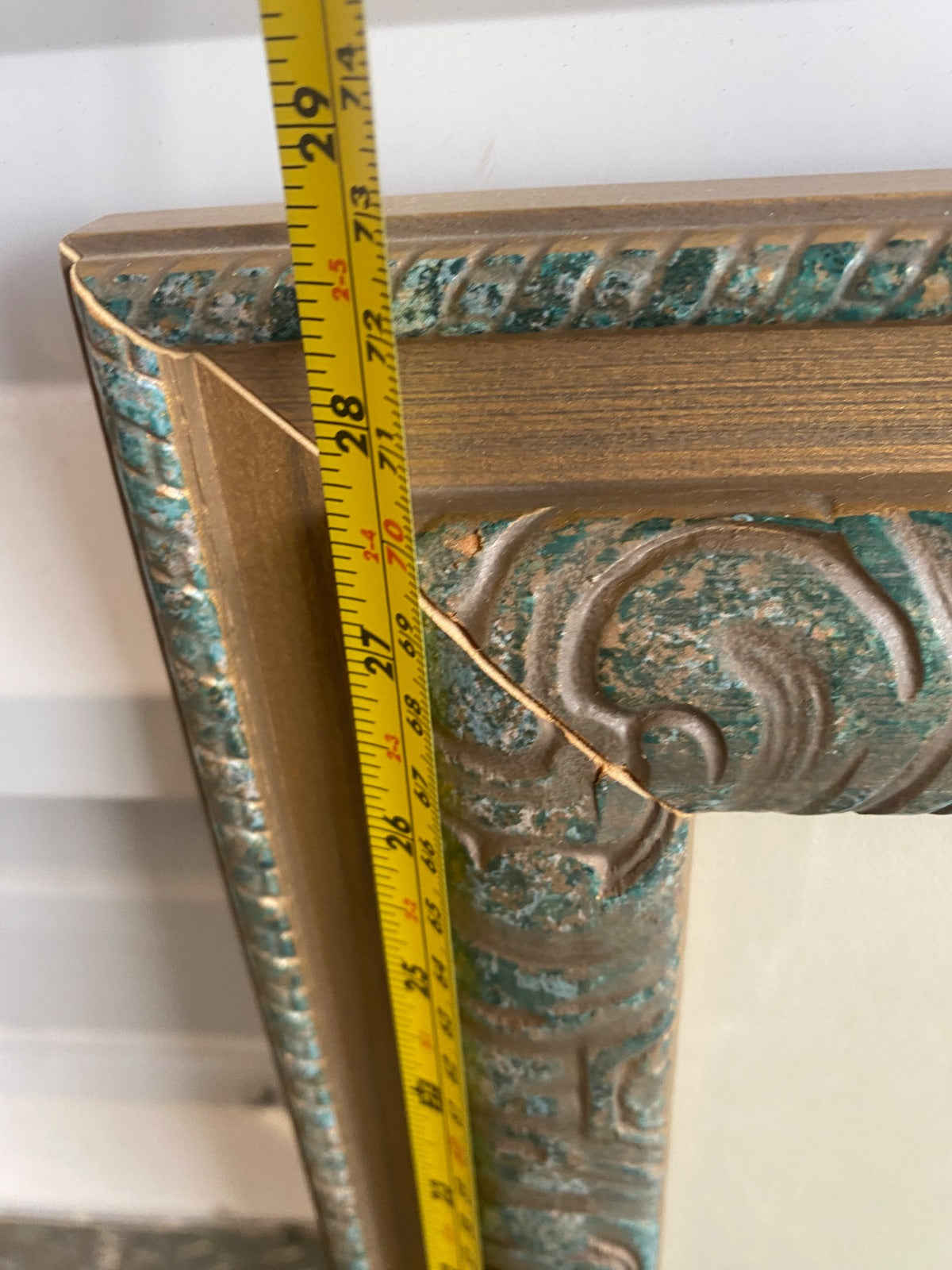 Framed Henri Lebasque-Style Post-Impressionist Print in Verdigris Scroll Frame
