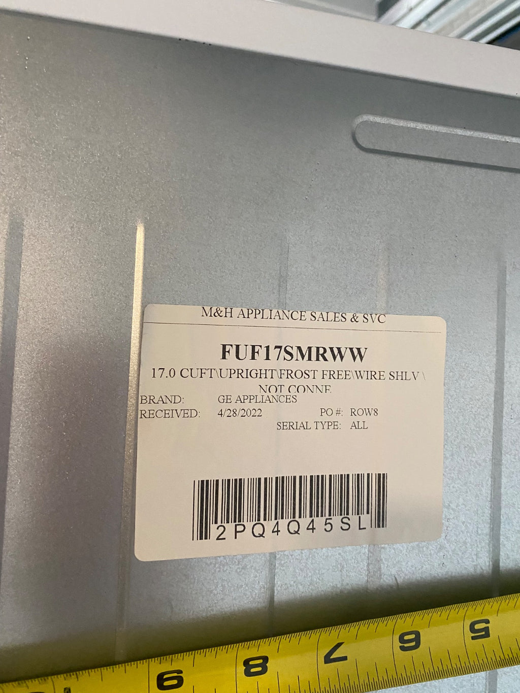 GE 17 Cu Ft Upright Freezer FUF17SMRWW Frost-Free — Nearly New 2022