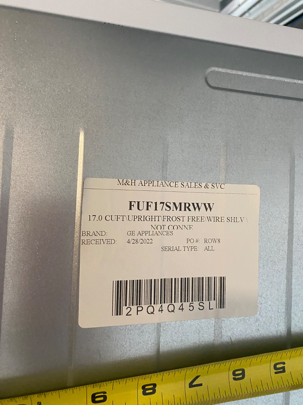 GE 17 Cu Ft Upright Freezer FUF17SMRWW Frost-Free — Nearly New 2022