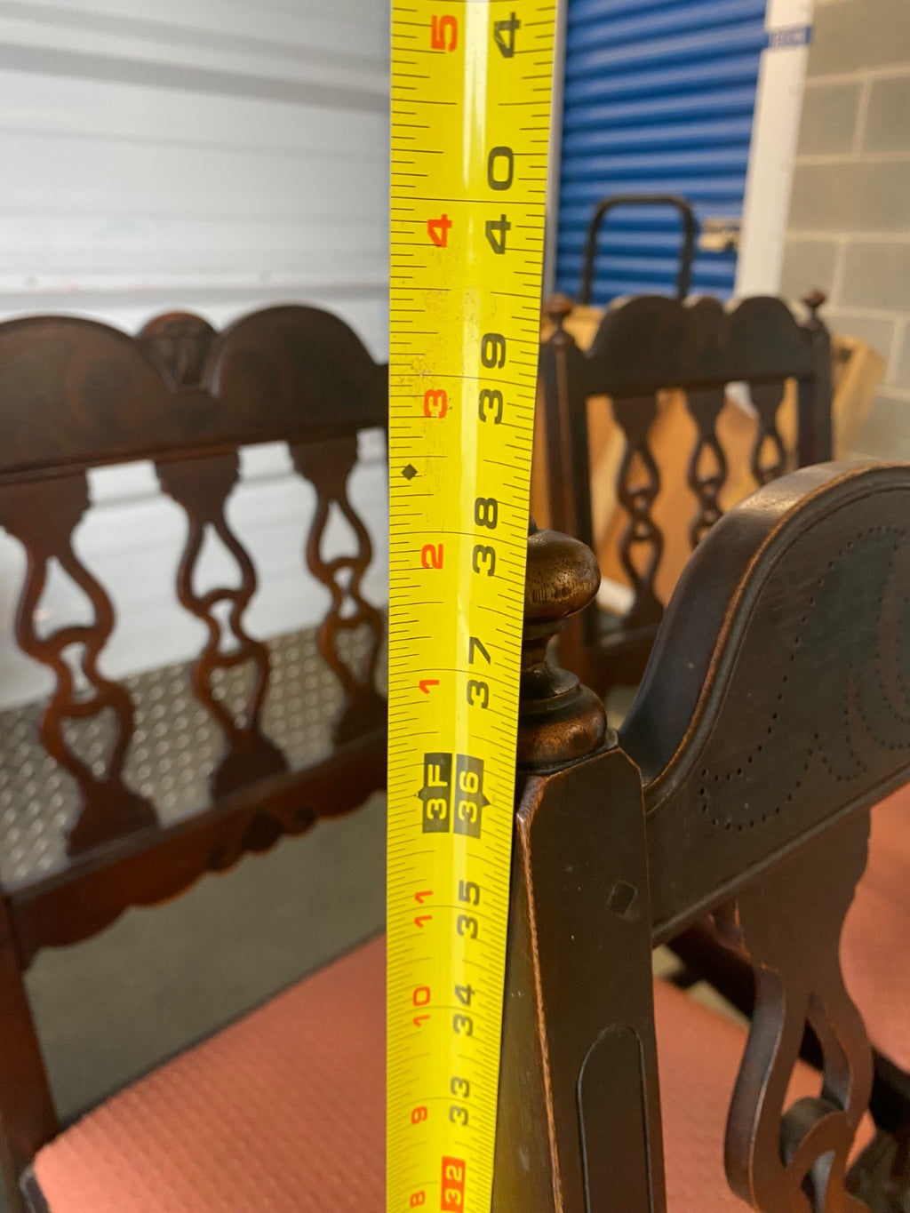 1920s Jacobean Revival Oak Dining Set — Draw-Leaf Table + 6 Chairs with Pierced