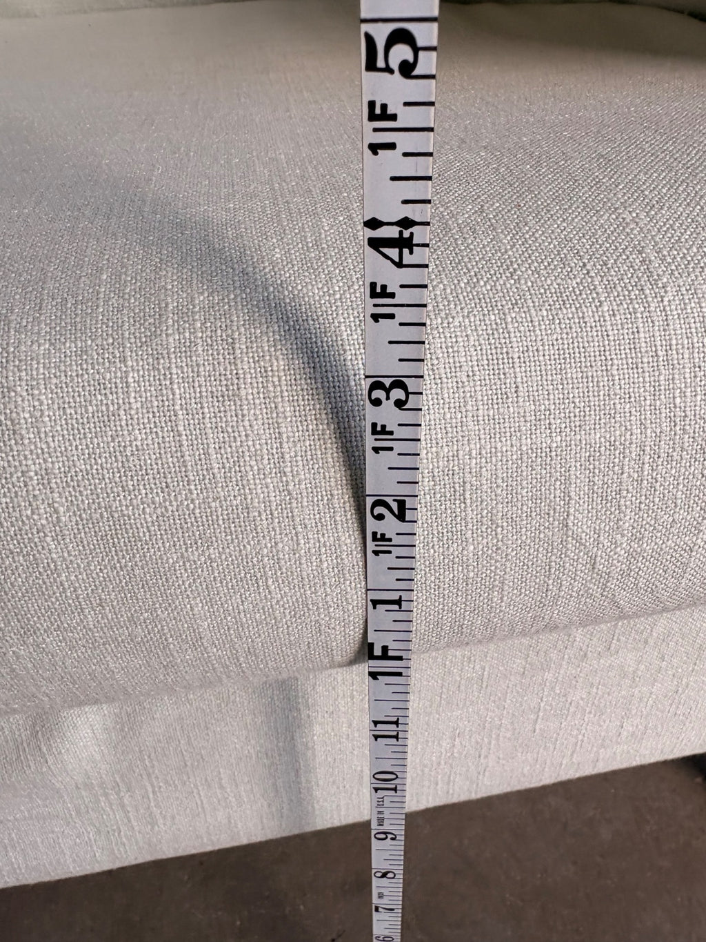Scandinavian-Style Barrel Chair in Oatmeal Linen-Blend with Birch Legs