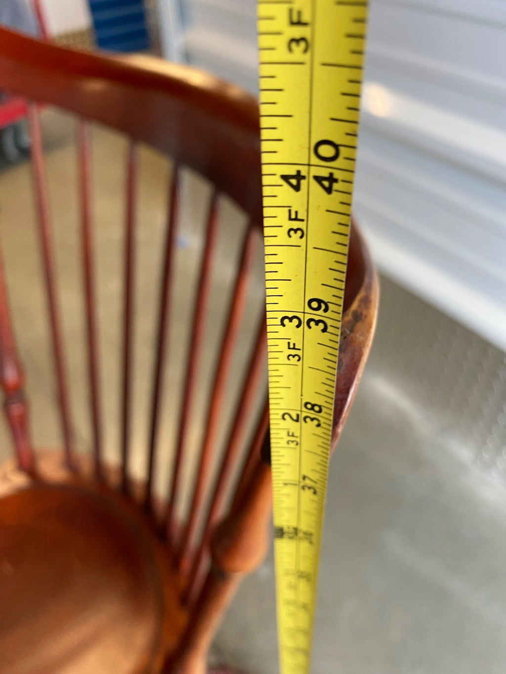 Vintage Solid Cherry Fan-Back Windsor Side Chair with Turned Legs