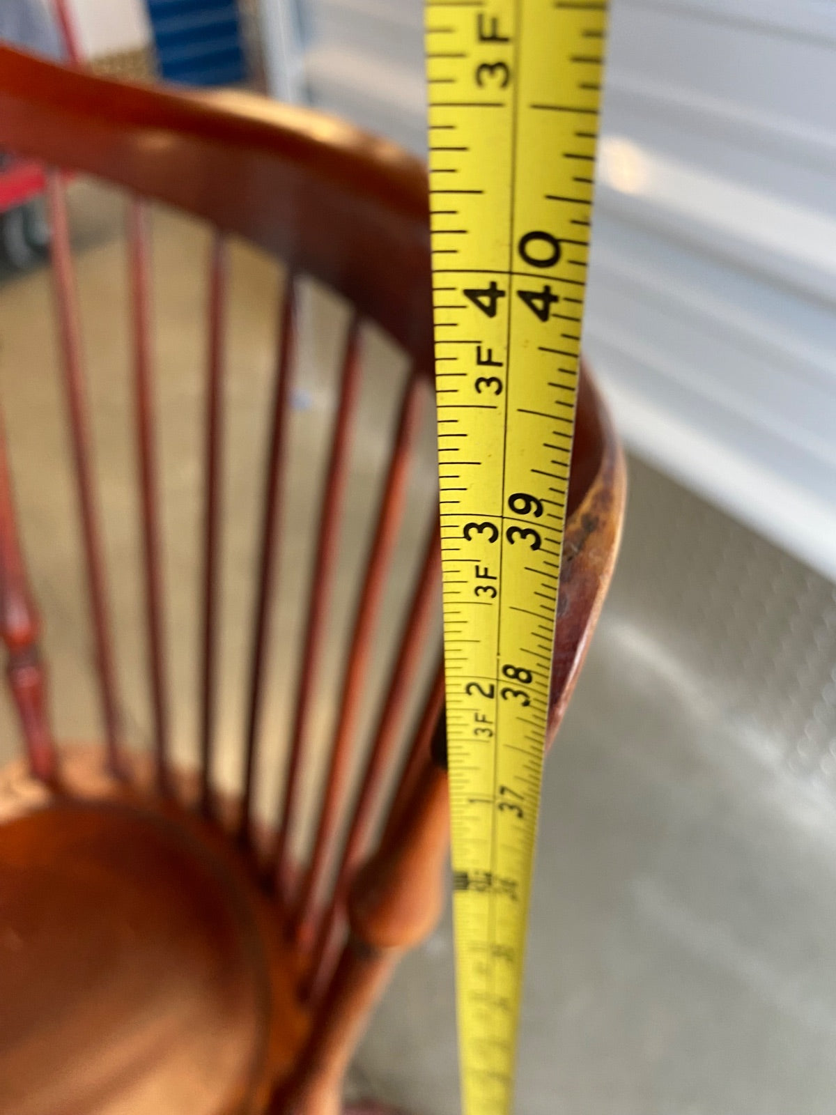 Vintage Solid Cherry Fan-Back Windsor Side Chair with Turned Legs