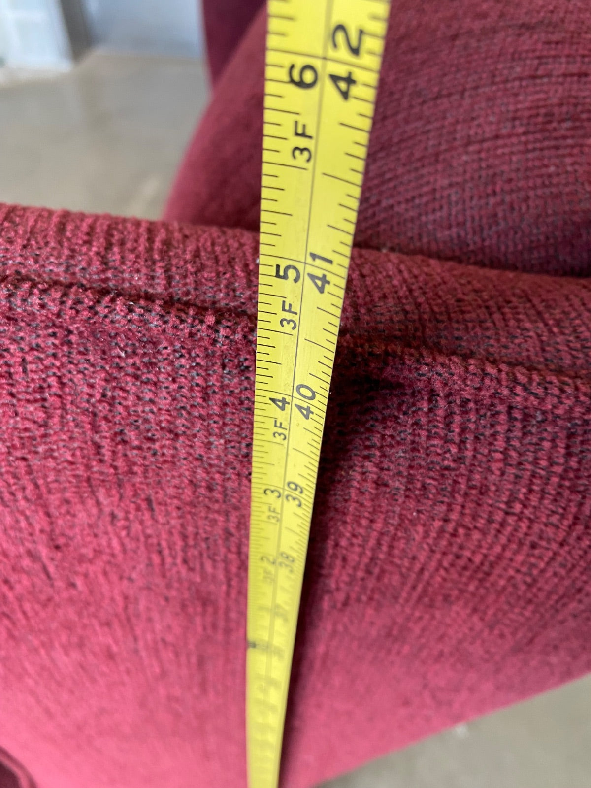 Queen Anne Style Wing Chair Recliner in Burgundy Chenille with Cabriole Legs